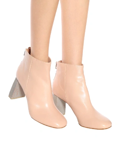 Shop Acne Studios Claudine Leather Ankle Boots In Pink