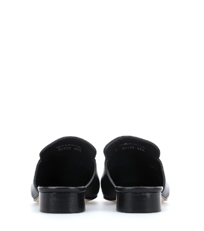 Shop Dorateymur Petrol Leather Mules In Black