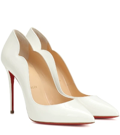 Shop Christian Louboutin Hot Chick 100 Patent Leather Pumps In White