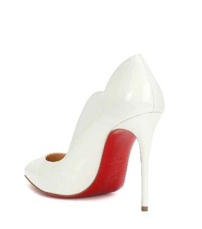 Shop Christian Louboutin Hot Chick 100 Patent Leather Pumps In White