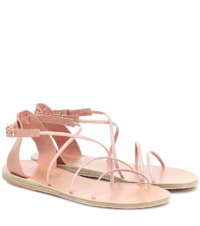 Shop Ancient Greek Sandals Meloivia Leather Sandals In Pink