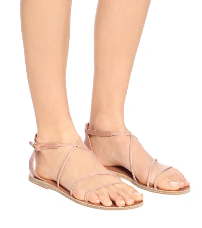 Shop Ancient Greek Sandals Meloivia Leather Sandals In Pink