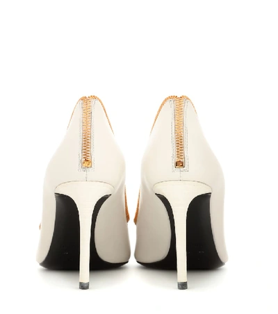 Shop Tom Ford Leather Zip-up Pumps In White