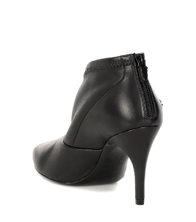 Shop Roger Vivier Choc Real V Leather Ankle Boots In Black