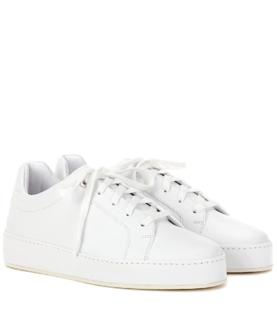 Shop Loro Piana Nuages Leather Sneakers In White