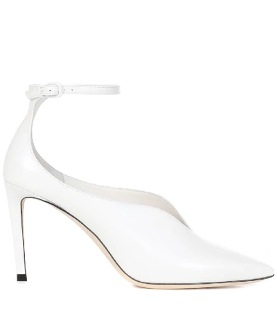Shop Jimmy Choo Sonia 100 Leather Pumps In White
