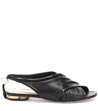 Shop Nicholas Kirkwood Delphi Leather Sandals In Black