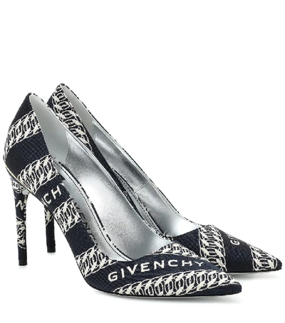 Shop Givenchy Logo Jacquard Pumps In Blue