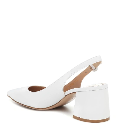 Shop Gianvito Rossi Agata 60 Leather Slingback Pumps In White