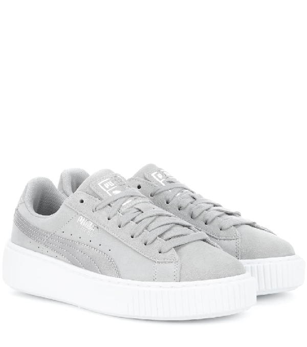 Puma Platform Safari Suede Sneakers In Grey | ModeSens