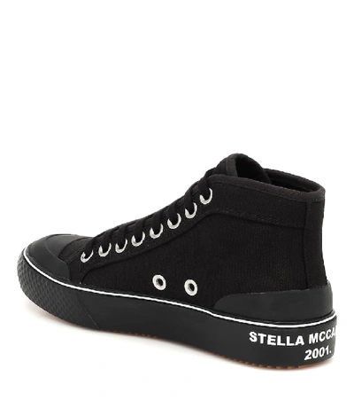 Shop Stella Mccartney Canvas High-top Sneakers In Black