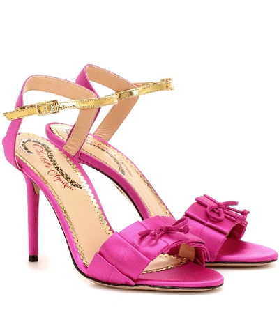 Shop Charlotte Olympia Satin Sandals In Pink