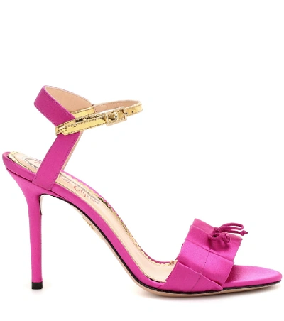 Shop Charlotte Olympia Satin Sandals In Pink