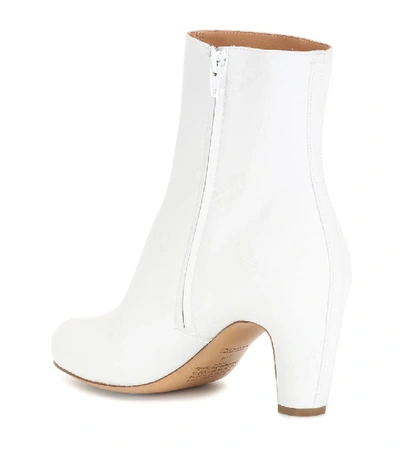 Shop Maison Margiela Leather Ankle Boots In White