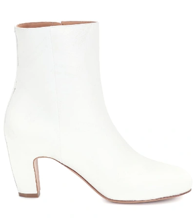 Shop Maison Margiela Leather Ankle Boots In White