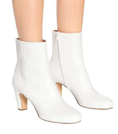 Shop Maison Margiela Leather Ankle Boots In White
