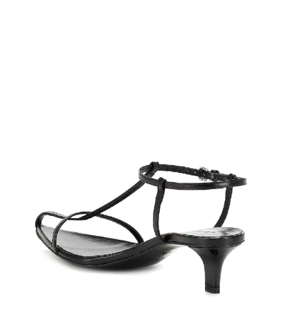 Shop Jil Sander Leather Sandals In Black