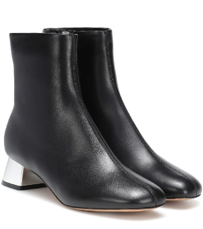 Shop Marni Leather Ankle Boots In Black