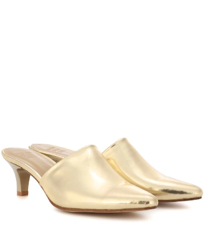 Shop Maryam Nassir Zadeh Andrea Leather Mules In Gold