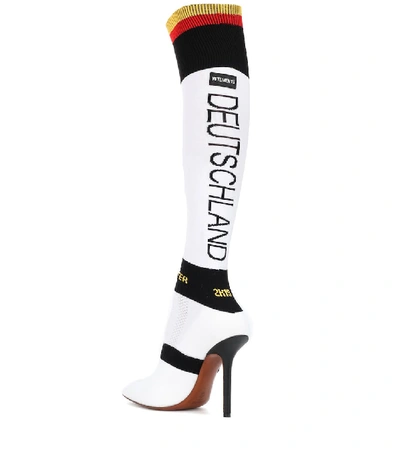 Shop Vetements Stretch Knit Sock Boots In Multicoloured