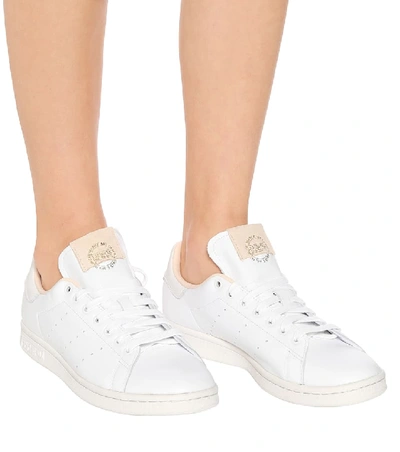 Shop Adidas Originals Stan Smith Leather Sneakers In White