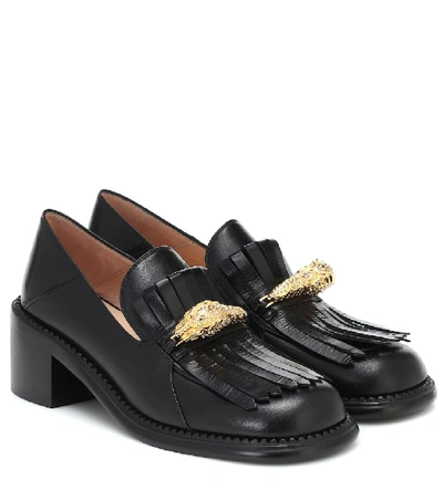 Shop Gucci Dora Leather Loafer Pumps In Black