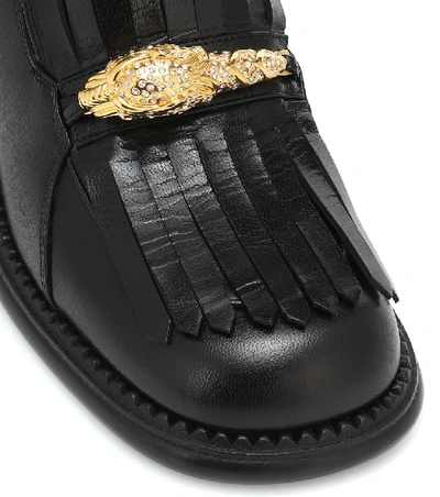 Shop Gucci Dora Leather Loafer Pumps In Black