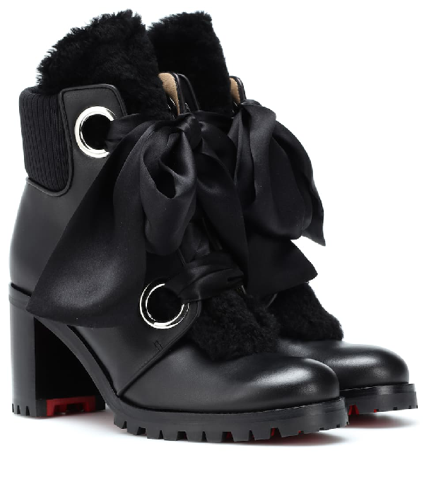 christian louboutin fur boots