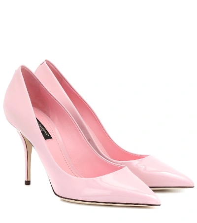 Shop Dolce & Gabbana Cardinale Patent-leather Pumps In Pink