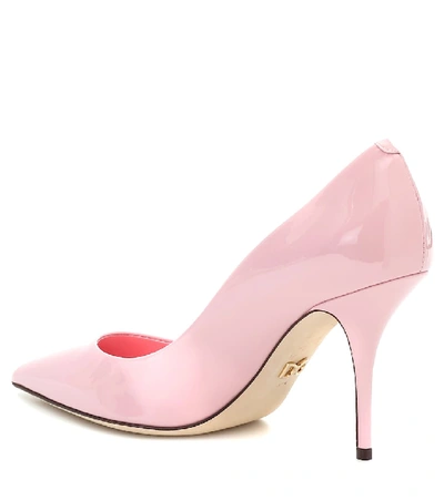 Shop Dolce & Gabbana Cardinale Patent-leather Pumps In Pink