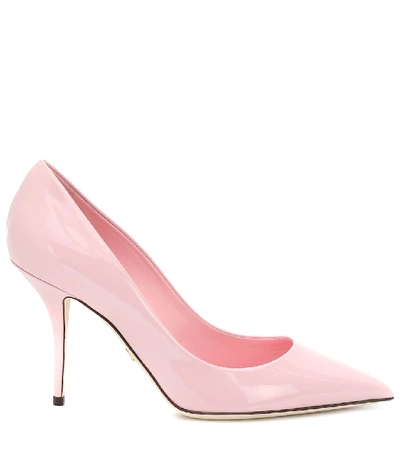 Shop Dolce & Gabbana Cardinale Patent-leather Pumps In Pink