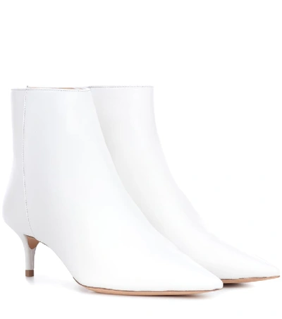 Shop Alexandre Birman Kittie Leather Ankle Boots In White