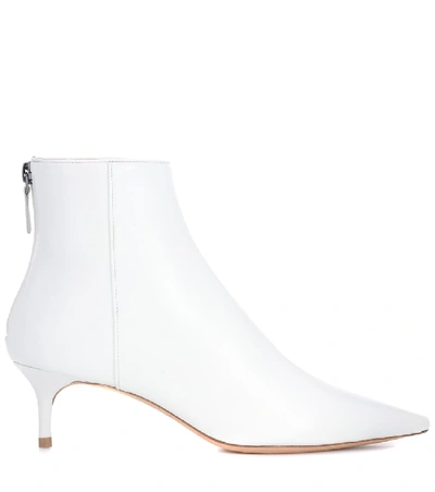 Shop Alexandre Birman Kittie Leather Ankle Boots In White