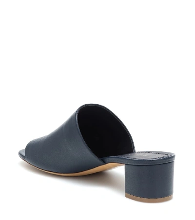Shop Mansur Gavriel Leather Sandals In Blue