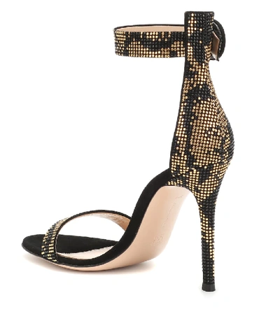 Shop Gianvito Rossi Ronnie Embellished Sandals In Black