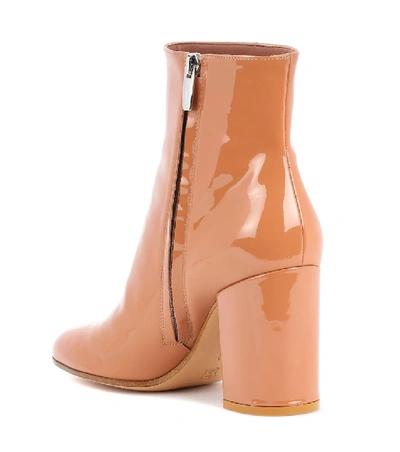 Shop Gianvito Rossi Exclusive To Mytheresa.com - Rolling 85 Patent Leather Ankle Boots In Beige