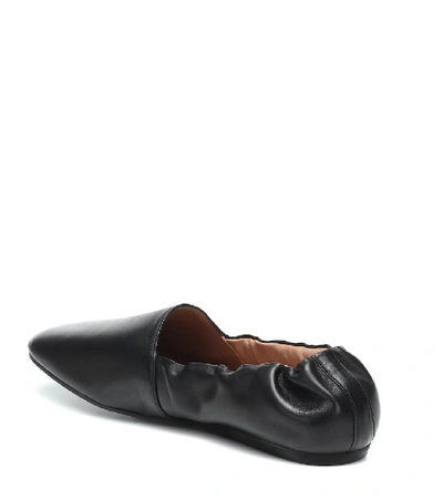 Shop Marni Leather Ballet Flats In Black