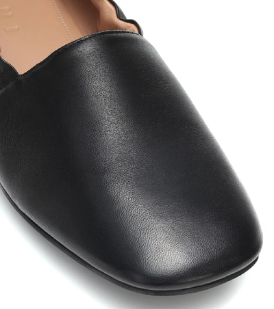 Shop Marni Leather Ballet Flats In Black