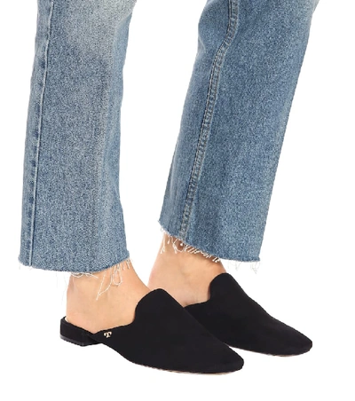 Shop Tory Burch Carlotta Suede Mules In Black