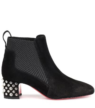 Shop Christian Louboutin Study 55 Suede Ankle Boots In Black