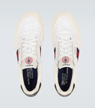 Shop Polo Ralph Lauren Court Leather Sneakers In White