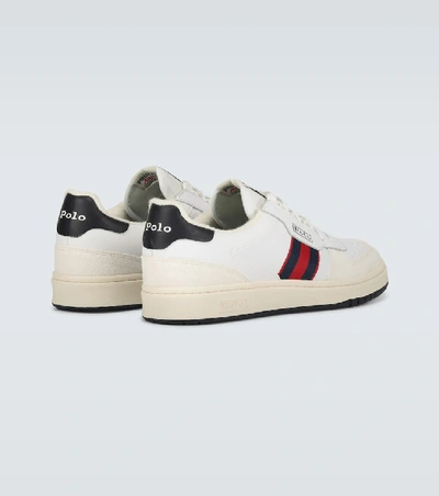 Shop Polo Ralph Lauren Court Leather Sneakers In White