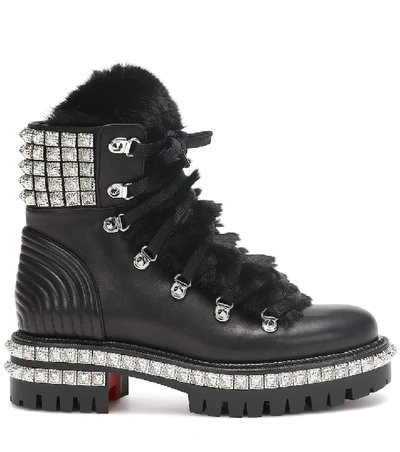 Shop Christian Louboutin Yeti Donna Leather Ankle Boots In Black