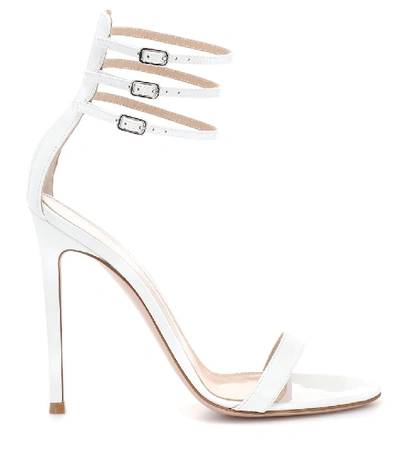 Shop Gianvito Rossi Lacey 110 Patent Leather Sandals In White