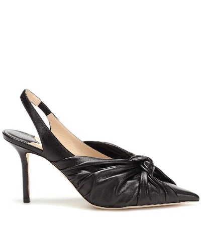 Shop Jimmy Choo Annabell 85 Leather Slingback Pumps In Black