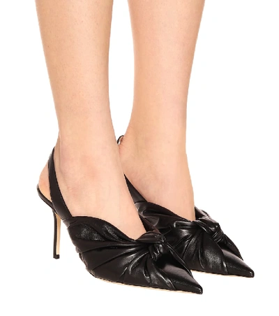 Shop Jimmy Choo Annabell 85 Leather Slingback Pumps In Black