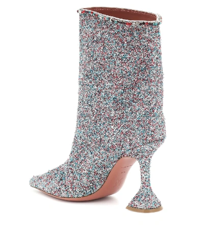 Shop Amina Muaddi Mia Embellished Ankle Boots In Multicoloured