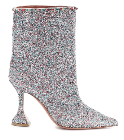 Shop Amina Muaddi Mia Embellished Ankle Boots In Multicoloured