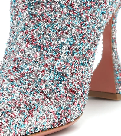 Shop Amina Muaddi Mia Embellished Ankle Boots In Multicoloured