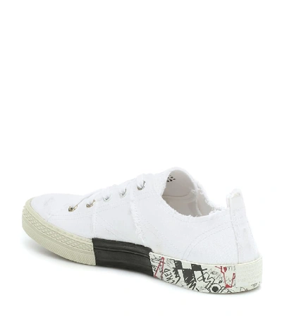 Shop Maison Margiela Classic Logo Canvas Sneakers In White